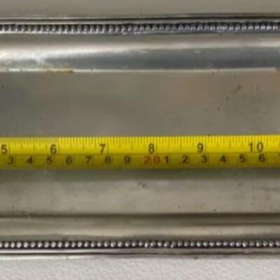 Pewter candle tray, 15â€ long