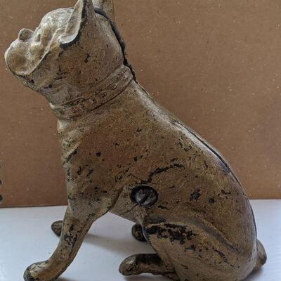 1912-28 Hubley? Cast Iron Metal Still Bank Bulldog Boxer Bull Dog 