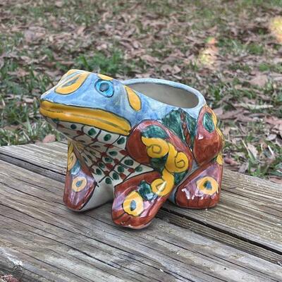 Colorful Frog Planter - Made in Mexico