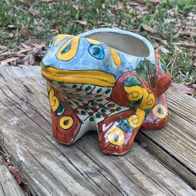 Colorful Frog Planter - Made in Mexico