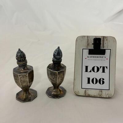 .106. ANTIQUE | Salt and Pepper Shakers | Silver Plated