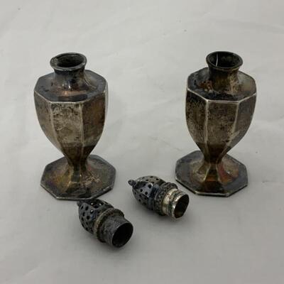 .106. ANTIQUE | Salt and Pepper Shakers | Silver Plated