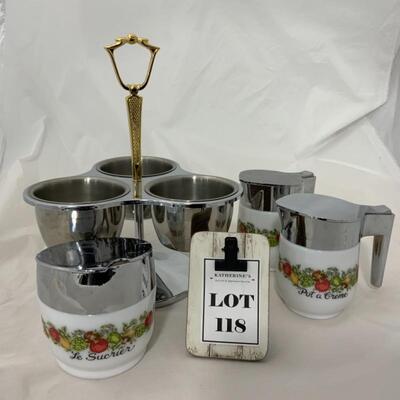 .118. Samco Creamers & Sugar | Rotating Condiment Set | MCM