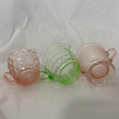 .119. VINTAGE | Three Depression Glass Accessory Pieces