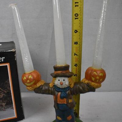 Scarecrow Halloween Porcelain Candleholder with Three 6