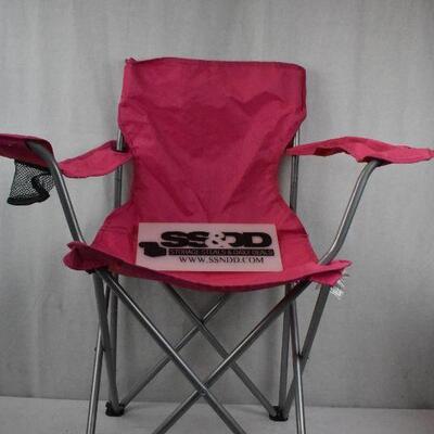 Pink Camping Folding Chair with Mesh Cupholder - Great condition