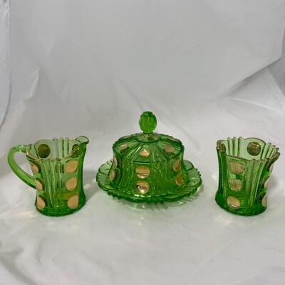.120. ANTIQUE | Covered Butter Dish | Creamer | Open Sugar