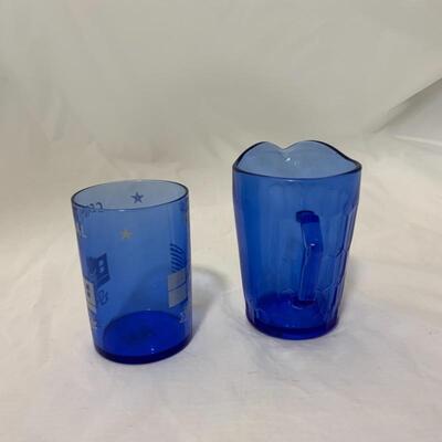 .122. VINTAGE | Cobalt Glass | 17 Stir Sticks | Pitcher | Test Tube