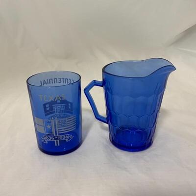 .122. VINTAGE | Cobalt Glass | 17 Stir Sticks | Pitcher | Test Tube