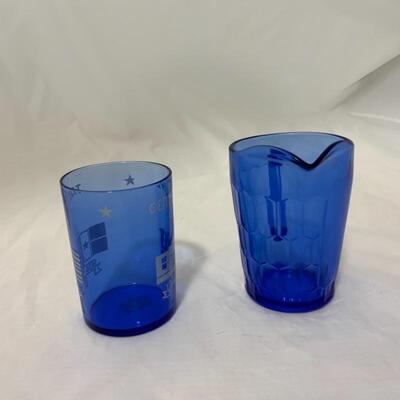 .122. VINTAGE | Cobalt Glass | 17 Stir Sticks | Pitcher | Test Tube
