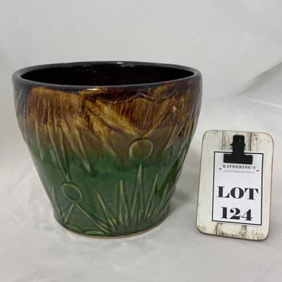 .124. VINTAGE | 7â€ tall | USA Marked | Sun Moon & Stars Jardiniere