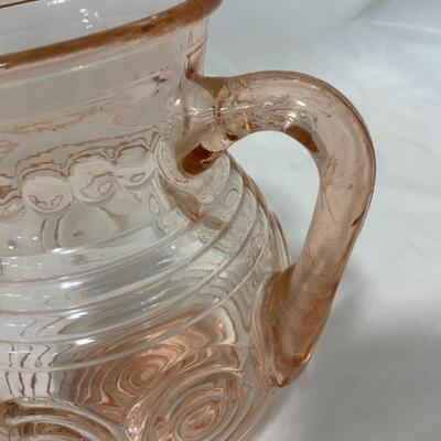 .126. VINTAGE | 1930s Ringed Target | MacBeth Evans Pink Depression Set