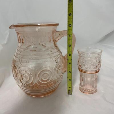 .126. VINTAGE | 1930s Ringed Target | MacBeth Evans Pink Depression Set