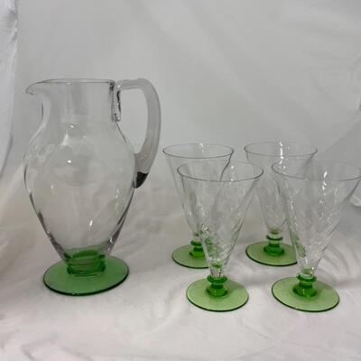 .128. VINTAGE | Fostoria Swirl Optic | Iced Tea Set | Delicate