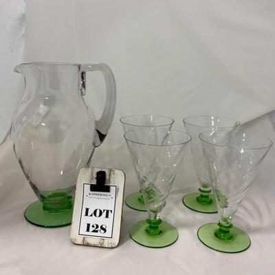 .128. VINTAGE | Fostoria Swirl Optic | Iced Tea Set | Delicate