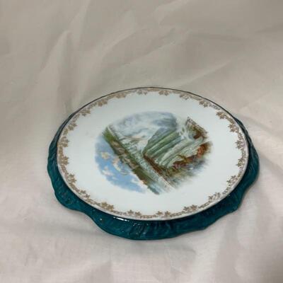 .130. ANTIQUE | Porcelain Tea Trivet | Horseshoe Falls Niagara Falls, NY