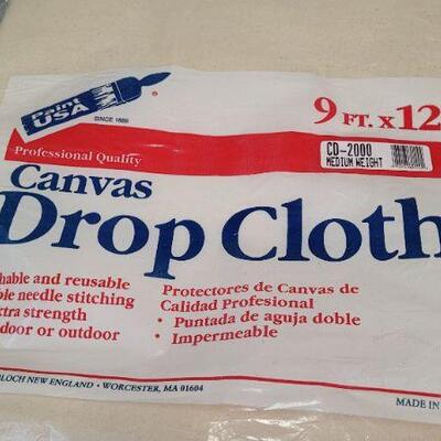 Lot 252: New CANVAS Drop Cloth 9ft. x 12ft. 