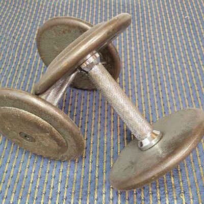 Lot 1273: Vintage 15lb Dumbells 