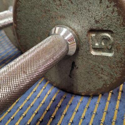 Lot 1273: Vintage 15lb Dumbells 
