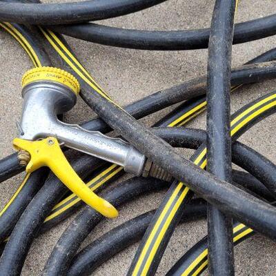Lot 1386: Large Heavy Duty Water Hose w/ Sprayer 