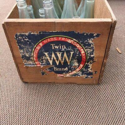 1440 = Wood Crate of clear Bottles