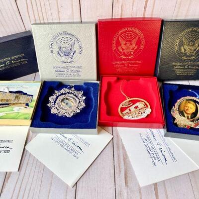 LOT 231  CHRISTMAS ORNAMENTS FROM PRESIDENT CLINTON LIBRARY & PRESIDENTIAL CENTER