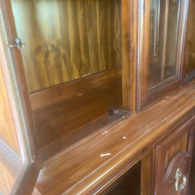 Lot 8 - Lighted Carved Wood China Cabinet