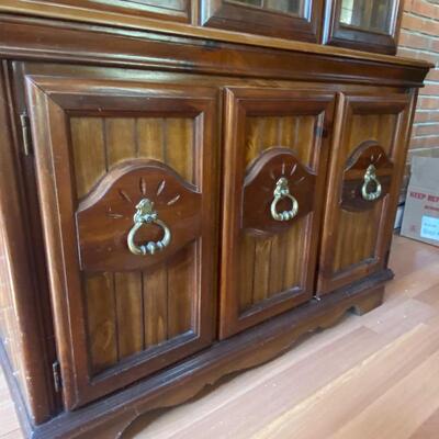 Lot 8 - Lighted Carved Wood China Cabinet