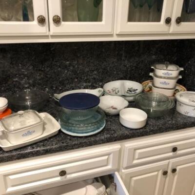Lot 71. Assorted glass baking dishesâ€”Pyrex, Corning,  Royal Worcester, and Cordon Bleu--WAS $75â€“NOW $37.50