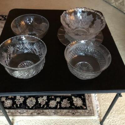Lot 118. Four pressed glass bowls, one tray--WAS $25â€“NOW $12.50