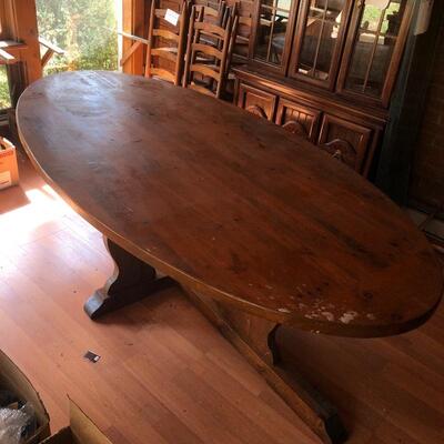 Lot 20 - Oval Wooden Dining Table
