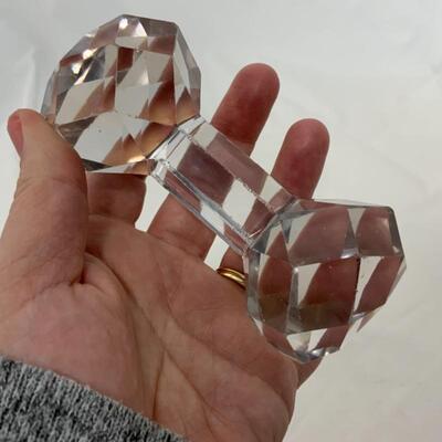 .115. VINTAGE | Faceted Crystal Knife Rest