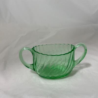 .139. VINTAGE | Duncan Miller | Green Spiral Flutes | Open Sugar