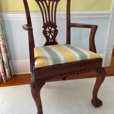 B269 Antique Chippendale Arm Chair with Ball & Claw Feet 