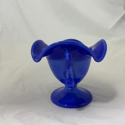 .142. VINTAGE | FENTON | Blue Dolphins Compote | Bon Bon | Candy Dish