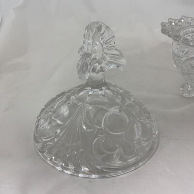 .143. VINTAGE | Heavy Crystal | Fleur-de-lis Covered Candy Dish