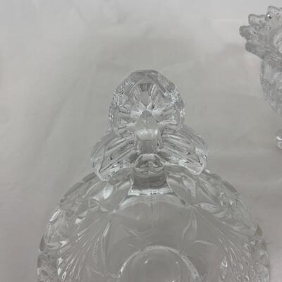 .143. VINTAGE | Heavy Crystal | Fleur-de-lis Covered Candy Dish