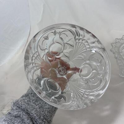 .143. VINTAGE | Heavy Crystal | Fleur-de-lis Covered Candy Dish