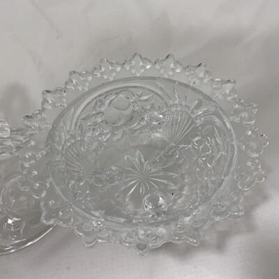 .143. VINTAGE | Heavy Crystal | Fleur-de-lis Covered Candy Dish