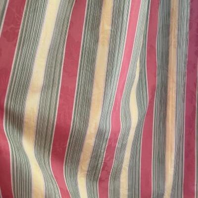 A295 Lot of Braemore  Peach and Sage Green Striped Fabric 