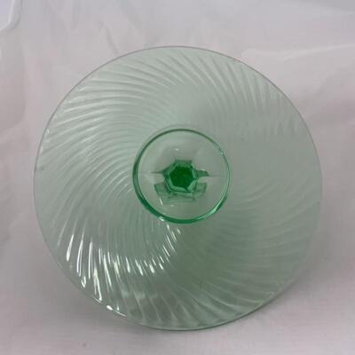 .148. VINTAGE | Green Swirl | Handled Sandwich Platter