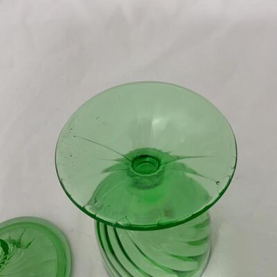 .149. VINTAGE | Duncan Miller | Spiral Flutes Footed Covered Candy Dish