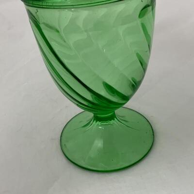 .149. VINTAGE | Duncan Miller | Spiral Flutes Footed Covered Candy Dish