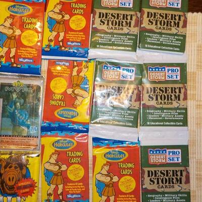 Over 25 un-opened Collectors cards/ Batman, 1990 Baseball, NHL Hockey, WWF.