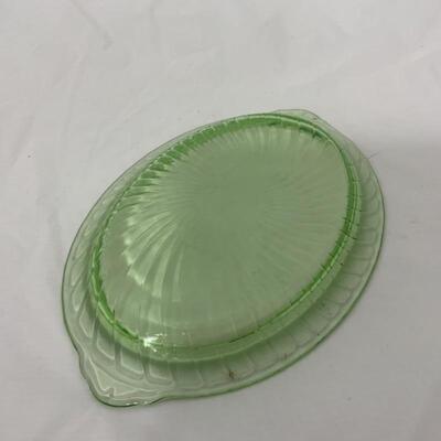 .151. VINTAGE | Green Swirl | Anchor Hocking | Chop Plate | Platter