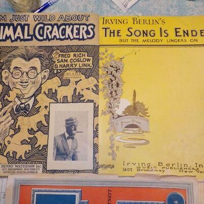 1926,1932 Folio's Animal Crackers, Rain and The Song has Ended".
