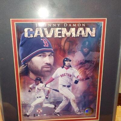 " Red Sox Johnny Damon Plaque offical red sox pic and frame".