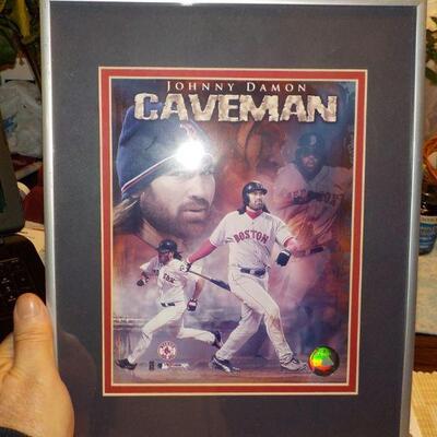 " Red Sox Johnny Damon Plaque offical red sox pic and frame".