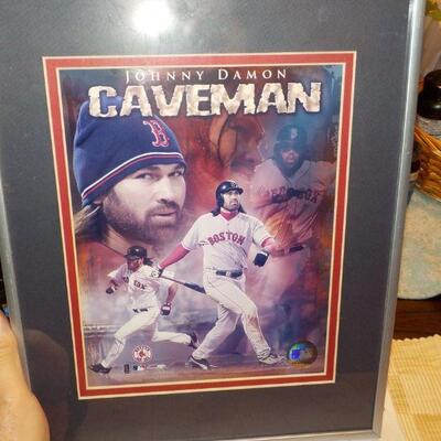" Red Sox Johnny Damon Plaque offical red sox pic and frame".