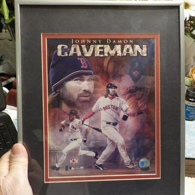 " Red Sox Johnny Damon Plaque offical red sox pic and frame".